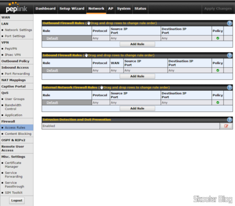 Regras de Acesso no Peplink Balance One