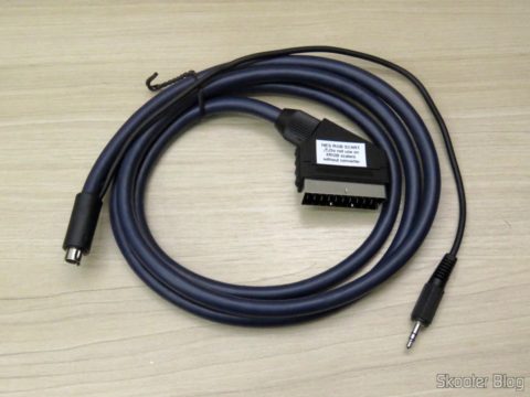 Cabo SCART RGB para Atari 2600 e Nintendo (NES) - DIN 8 pinos + P2 Stereo c/ upgrade para Mini-Coaxial