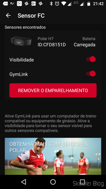 Sensor de Frequência Cardíaca Polar H7 conectado ao Polar Beat