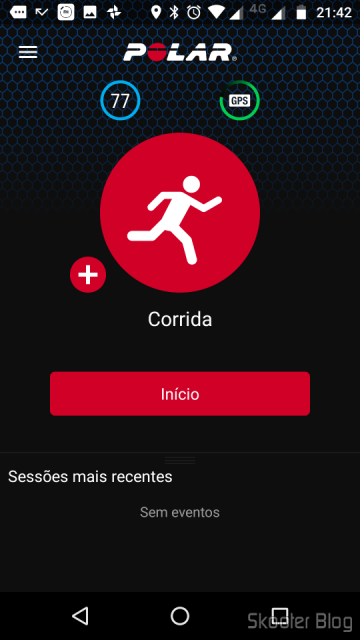 Sensor de Frequência Cardíaca Polar H7 conectado ao Polar Beat