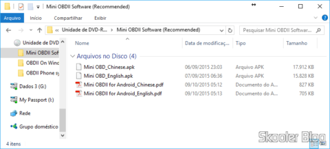 Mini CD com softwares que acompanha o Mini ELM327 V2.1 OBD2 Bluetooth
