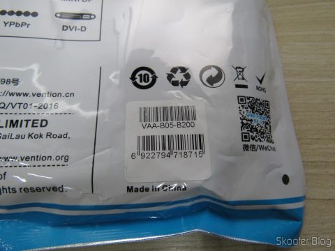4º Cabo HDMI 2.0 4K 3D 60Hz Vention de 2 metros, em sua embalagem