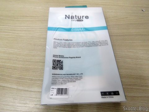 2ª Capa Transparente para Motorola Moto Z Play Nillkin Nature TPU 0,6mm, em sua embalagem.