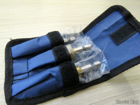 Bolsa com as 3 Brocas Escalonadas 3-12mm, 4-12mm e 4-20mm de Titânio 