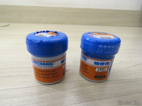 2 Potes de Pasta de Solda Mechanic XG-50 Sn63/Pb37
