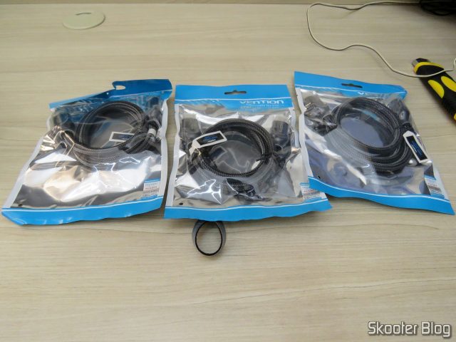 3º, 4º e 5º Cabos HDMI 2.0 4K 3D 60Hz Vention de 75 centímetros