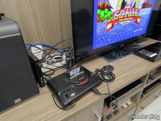 Mega Drive, conectado ao gscartsw_lite v1.5.