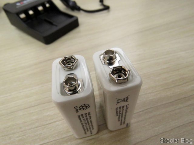 3ª e 4ª Baterias Soshine 9V 6F22 650mAh Recarregáveis Li-Ion.