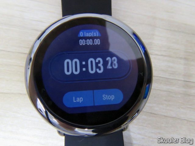 Cronômetro no Amazfit Pace.