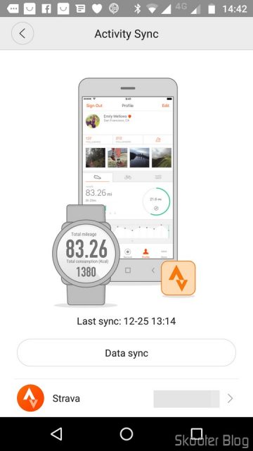 Sincronizando o Amazfit Watch com o Strava.