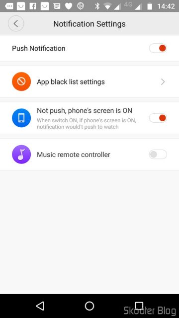 Configurações do Amazfit Watch.