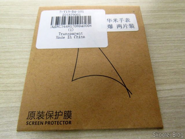 2 Películas para o Smart Watch Xiaomi Amazfit Pace em sua embalagem.