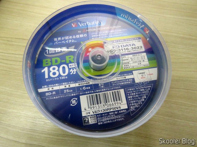 2º Tubo com 50 Discos Blu-Ray Graváveis BD-R 25GB Verbatim 6X.