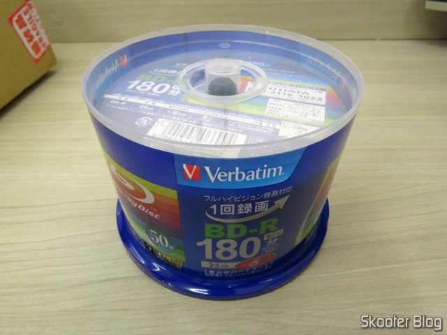 2º Tubo com 50 Discos Blu-Ray Graváveis BD-R 25GB Verbatim 6X.