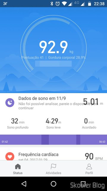 Mi Fit: a tela principal de perfil.