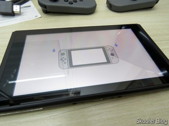 Nintendo Switch, ao ser ligado pela primeira vez.