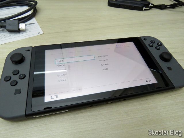 Seleção de Idiomas no Nintendo Switch.