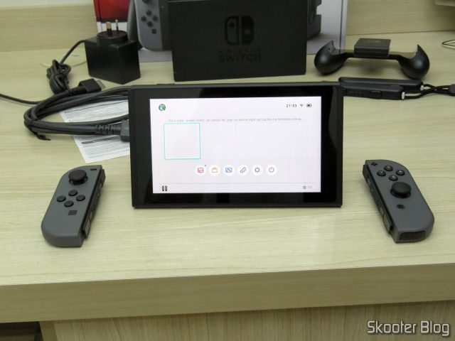 Nintendo Switch, em funcionamento.