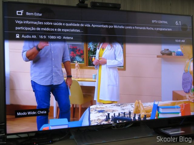 TV Digital Aberta na Sony XBR-55X905E 4K.