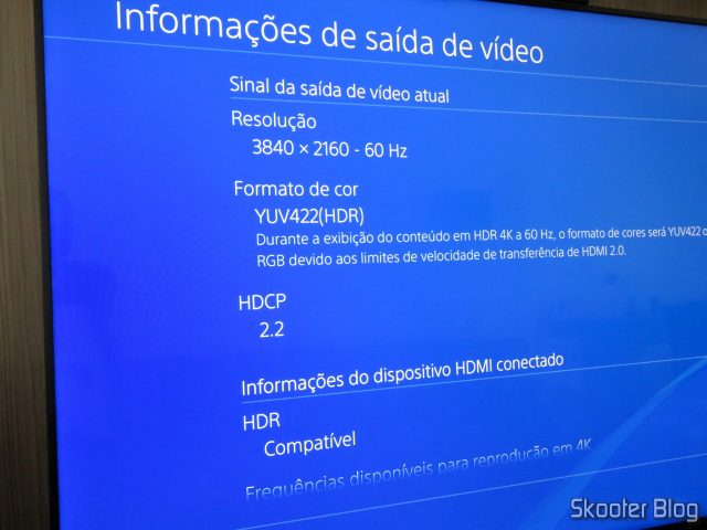 Playstation 4 Pro na TV Sony XBR-55X905E.