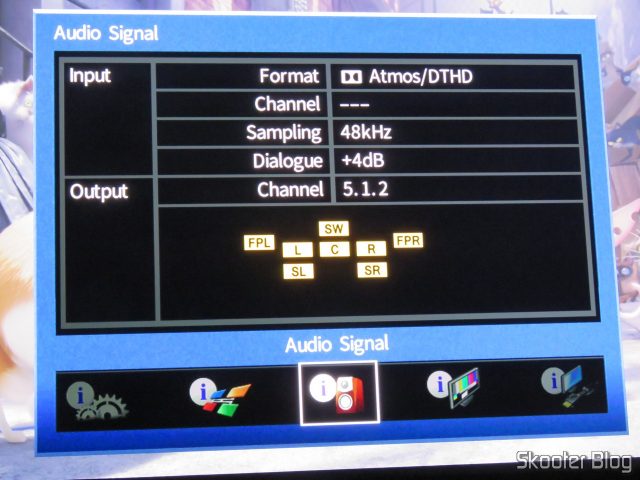 Configurações do Receiver Yamaha Aventage RX-A870.