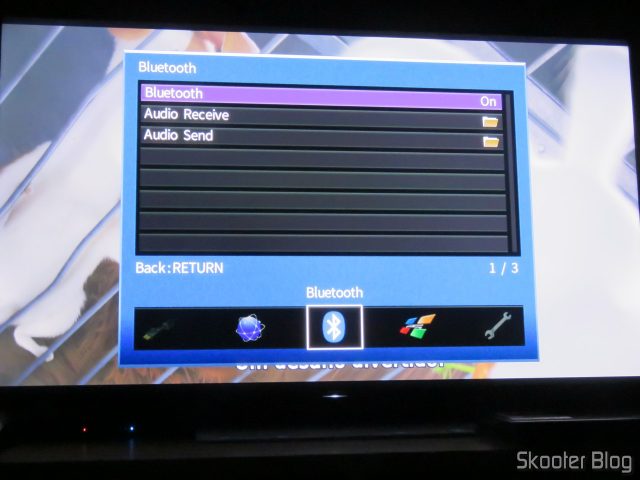 Configurações de Bluetooth do RX-A870.