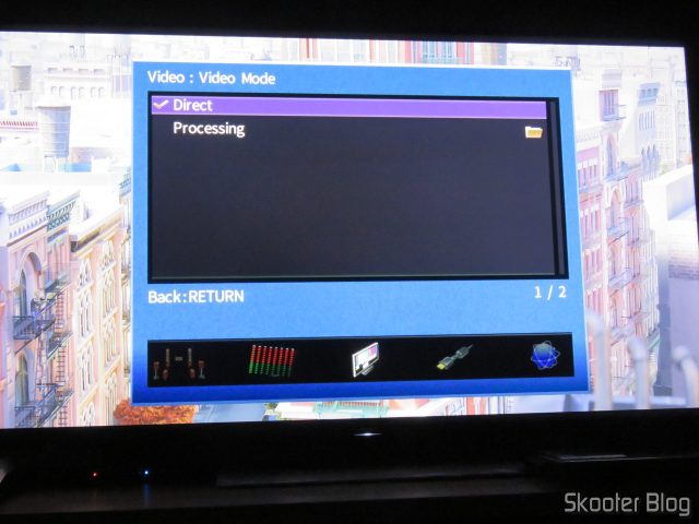 Configurações de Processamento de Vídeo do RX-A870.