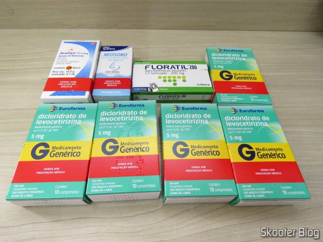 Drogaria Onofre - 5º Pedido: 5x Dicloridrato de Levocetirizina 5mg, Floratil 200, Avamys e Neosoro