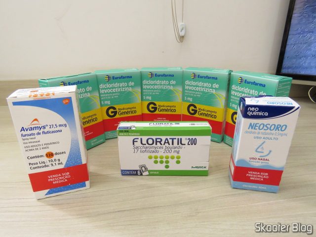 Drogaria Onofre - 5º Pedido: 5x Dicloridrato de Levocetirizina 5mg, Floratil 200, Avamys e Neosoro