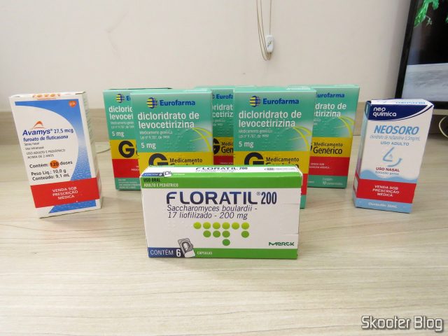 Drogaria Onofre - 5º Pedido: 5x Dicloridrato de Levocetirizina 5mg, Floratil 200, Avamys e Neosoro