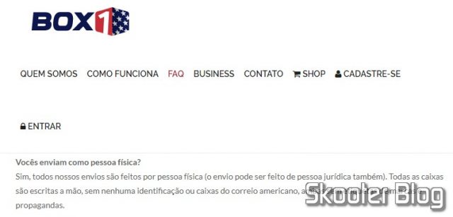 O FAQ da Box1 que diz que os formulários e etiquetas são escritos à mão. Esta informação é falsa!