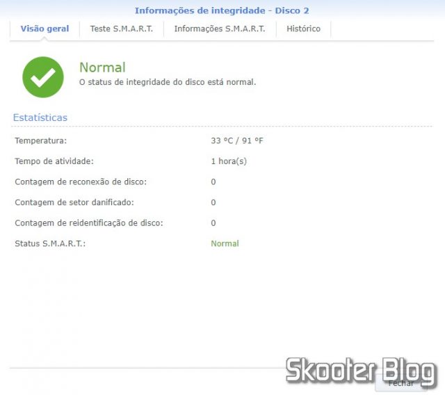 Informações sobre os HDDs no DS918+.