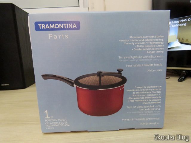 Pipoqueira em Alumínio Antiaderente com 22 cm Paris Tramontina, em sua embalagem.