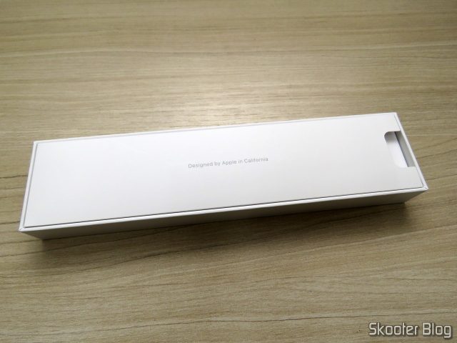Apple Pencil para iPad MKC0C2LZ/A, em sua embalagem.
