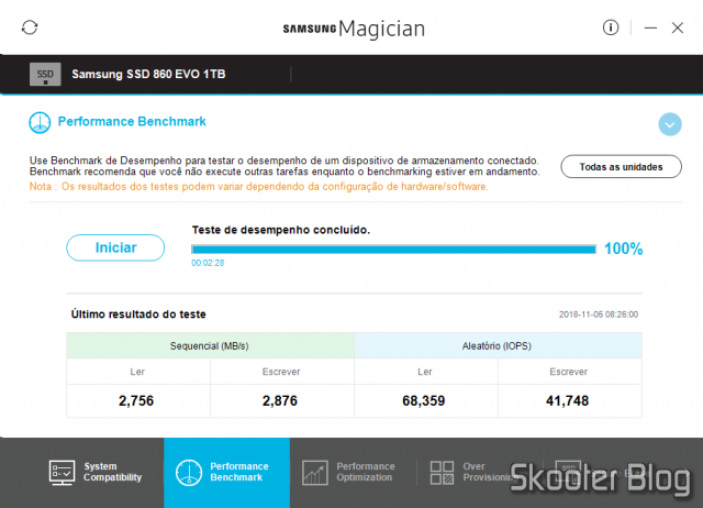 Samsung 860 EVO 1TB 2.5 Inch SATA III Internal SSD (MZ-76E1T0B/AM) no Samsung Magician.