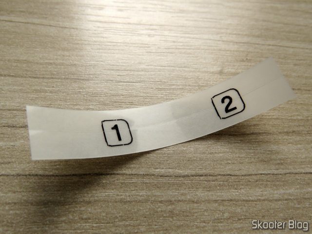 Adesivos impressos com a Fita para Rotulador Brother Transparente 12mm M-K131.