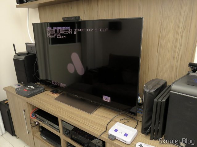 Analogue Super Nt, em funcionamento.