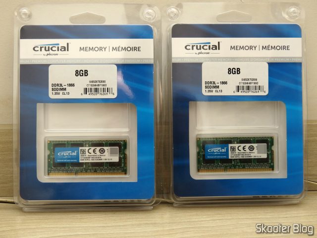 2 Módulos de Memória Crucial 8GB Single DDR3/DDR3L 1866 MT/s (PC3-14900) Unbuffered SODIMM 204-Pin Memory - CT102464BF186D.