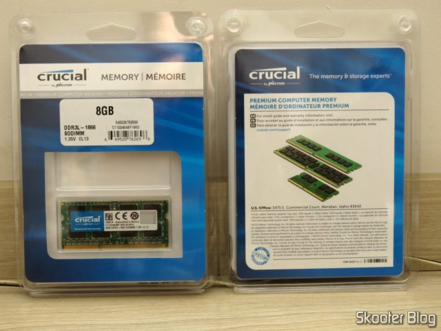 2 Módulos de Memória Crucial 8GB Single DDR3/DDR3L 1866 MT/s (PC3-14900) Unbuffered SODIMM 204-Pin Memory - CT102464BF186D.