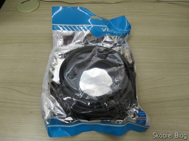 3º Cabo HDMI 2.0 4K 3D 60Hz Vention de 5 metros, em sua embalagem.