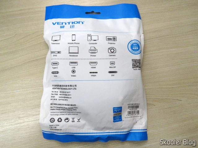 7º Cabo HDMI 2.0 4K 3D 60Hz Vention de 2 metros, em sua embalagem.