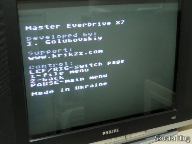 Master Everdrive X7 Deluxe, em funcionamento.