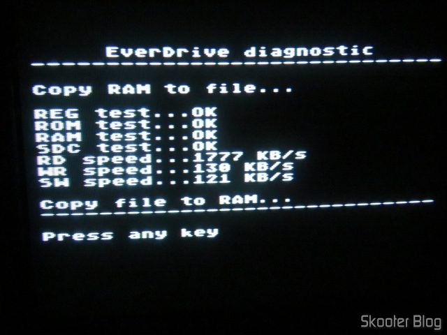 Master Everdrive X7 Deluxe, em funcionamento.
