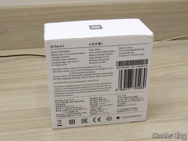 Xiaomi Mi Band 3 Original, em sua embalagem.
