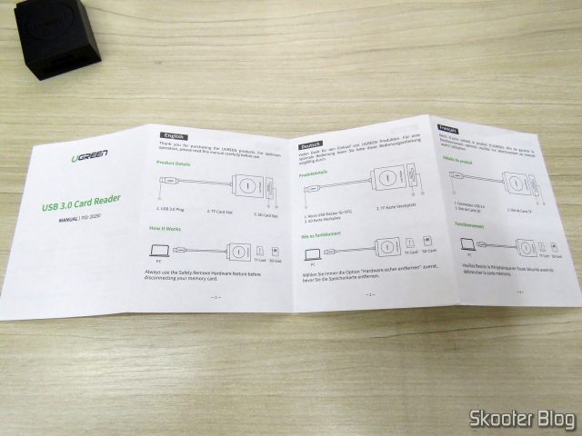 Manual de Instruções do Leitor de Cartões SD e microSD Ugreen USB 3.0.