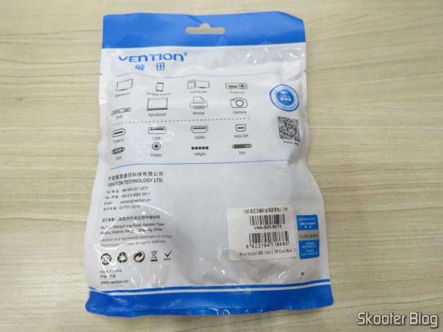 6º Cabo HDMI 2.0 4K 3D 60Hz Vention de 75 centímetros, em sua embalagem.