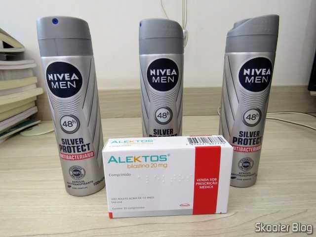 Alektos 20mg e 3x Desodorante Aerosol Nivea Silver Protect.