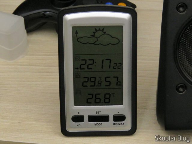 Temperatura ambiente após a instalação dos ventiladores, apenas para controle.