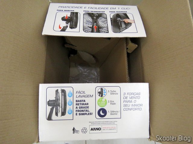 Embalagem do Ventilador Arno VF40 Silence Force 40cm.