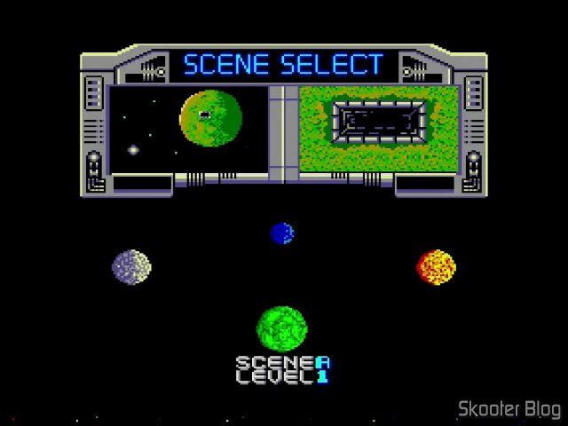 Seleção de Nível no Galaxy Force- Master System.